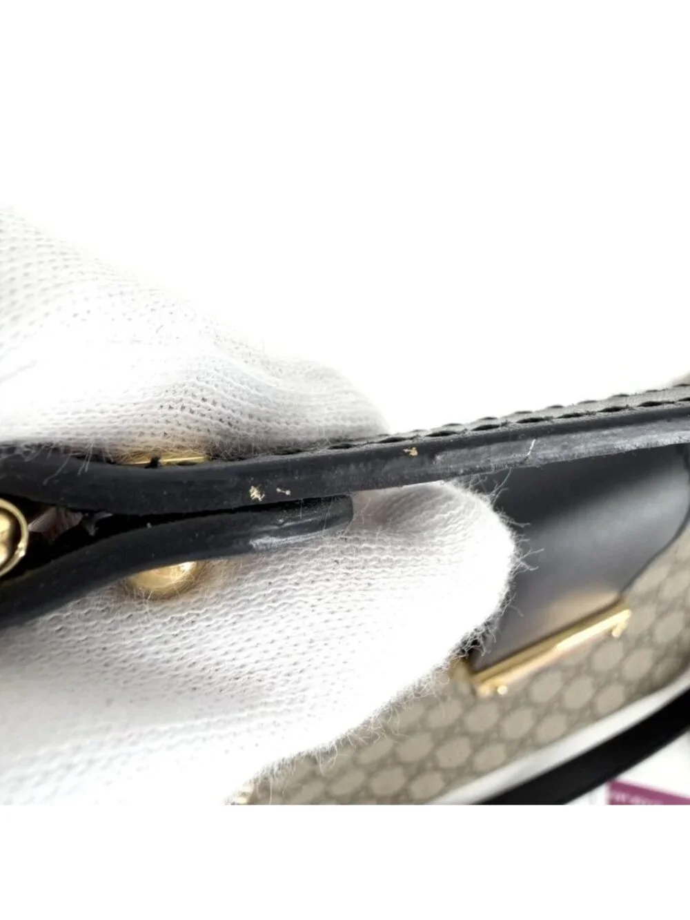Gucci Tote Horsebit Padlock GG Handbag Shoulder Supreme Canvas Leather Brown